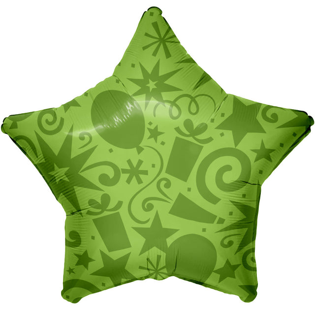 Foil Star Balloon 22 Inch Festive Kiwi