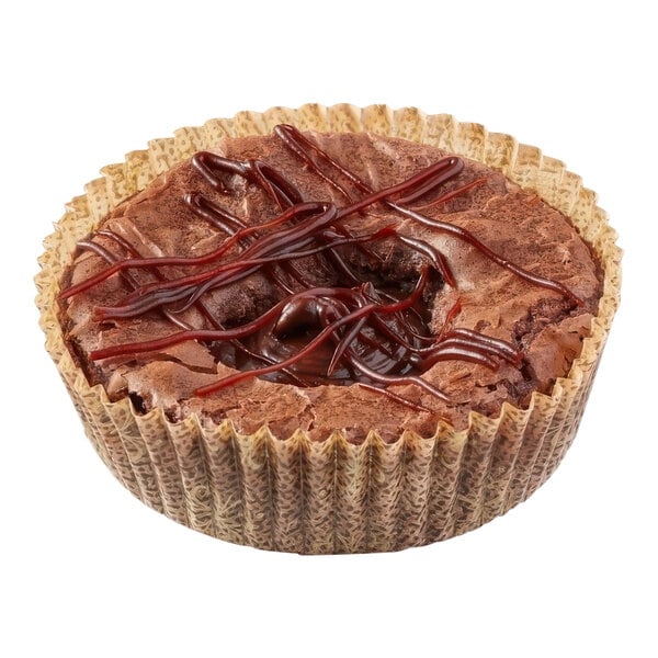 Pillsbury Chocolate Ganache Brownie Single Serve Cup with Chocolate Drizzle 2.5 oz. - 60/Case