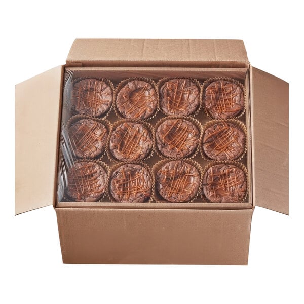 Pillsbury Caramel Brownie Single Serve Cup with Caramel Drizzle 2.5 oz. - 60/Case