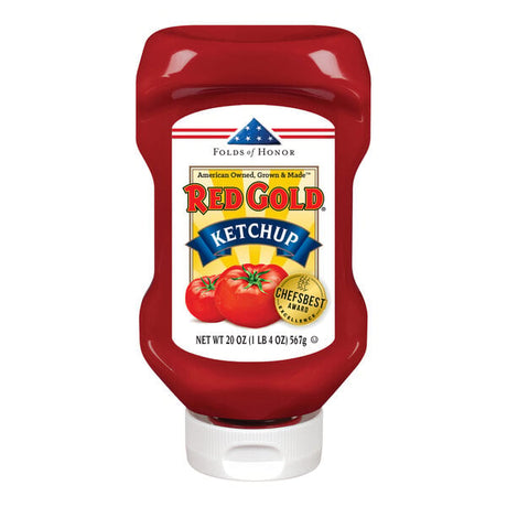 Red Gold 20 oz. Upside Down Squeeze Bottle Tomato Ketchup - 25/Case