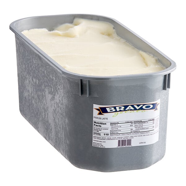 Bravo Gelato Fior di Latte Gelato Tub 5 Liter