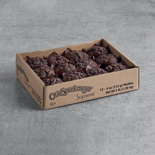 Otis Spunkmeyer Double Chocolate Muffin 4 oz. - 24/Case