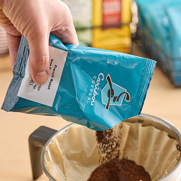 Caribou Coffee 2.5 oz. French Roast Coffee Packet - 18/Case