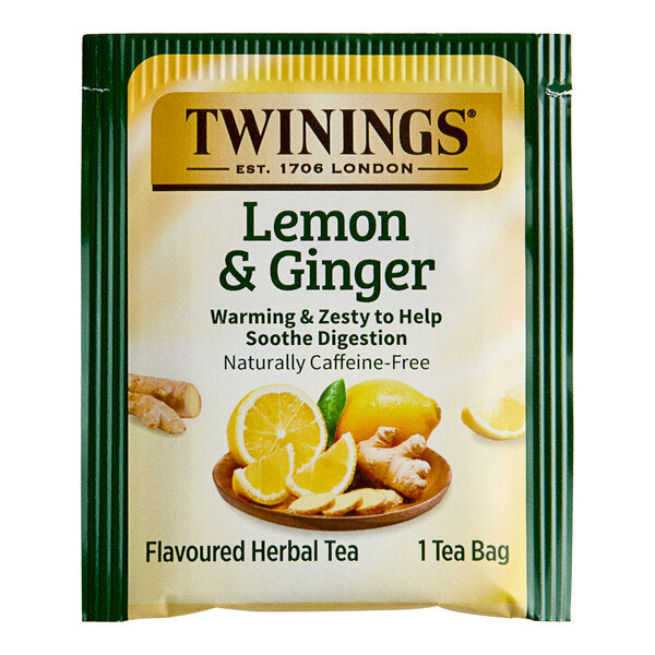 Twinings Lemon & Ginger Herbal Tea Bags - 150/Case