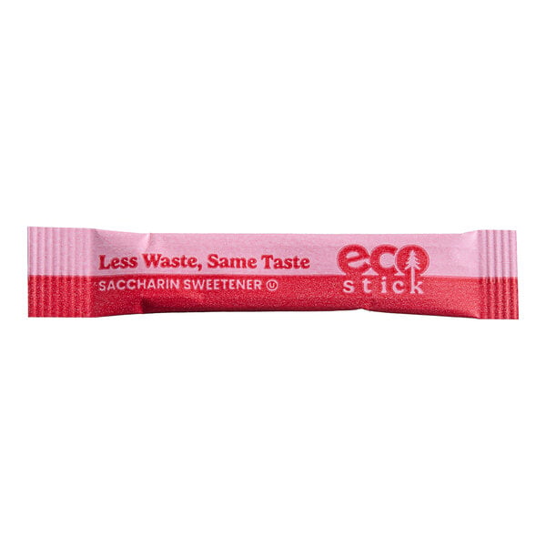 ecoStick Pink Saccharin Sugar Substitute Packet 0.5 Gram - 2,000/Case