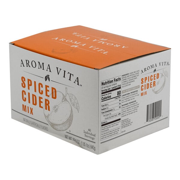 Aroma Vita 40-Count Spiced Apple Cider Hot Drink Mix Portion Pack - 6/Case