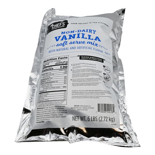 Chef's Companion 6 lb. Vanilla Soft Serve Ice Cream Mix - 6/Case