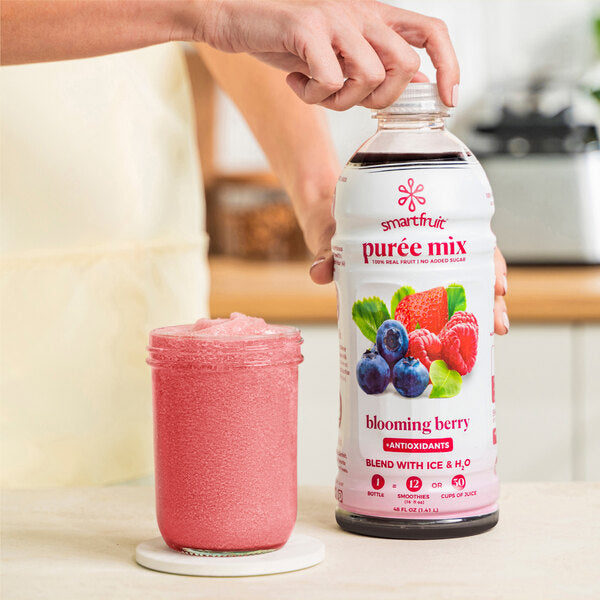 Smartfruit Blooming Berry 100% Fruit Puree Beverage Mix 48 fl. oz. - 6/Case