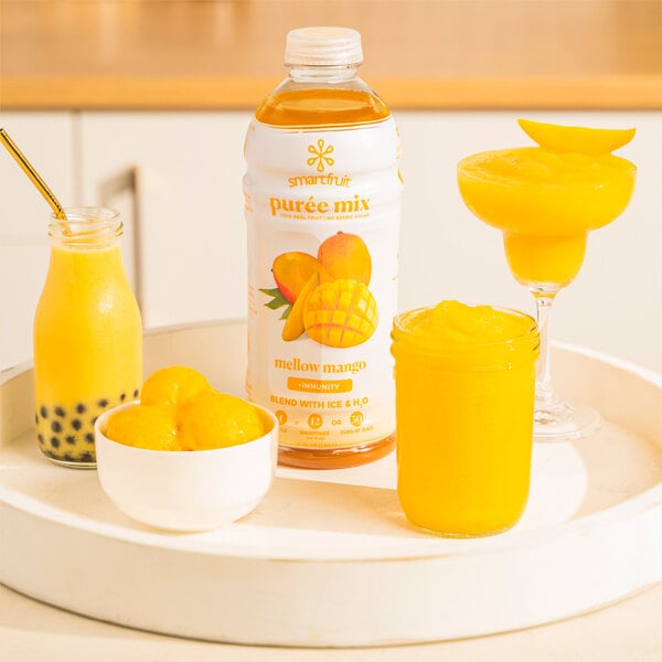 Smartfruit Mellow Mango 100% Fruit Puree Beverage Mix 48 fl. oz. - 6/Case