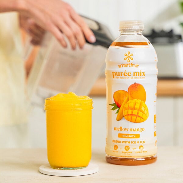 Smartfruit Mellow Mango 100% Fruit Puree Beverage Mix 48 fl. oz. - 6/Case