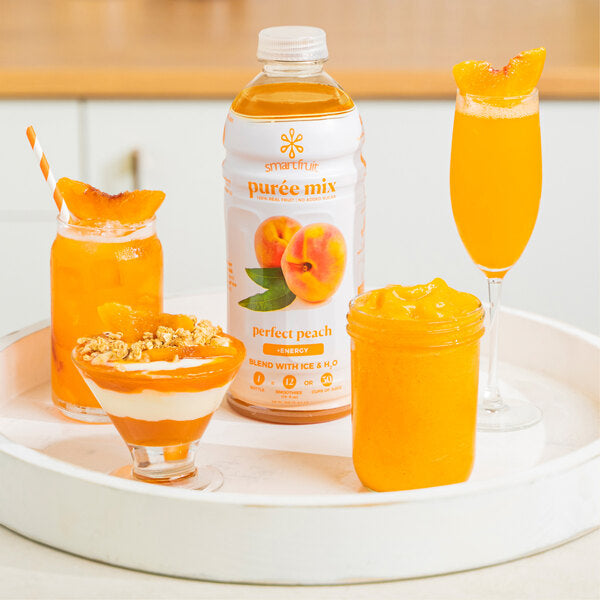 Smartfruit Perfect Peach 100% Fruit Puree Beverage Mix 48 fl. oz. - 6/Case