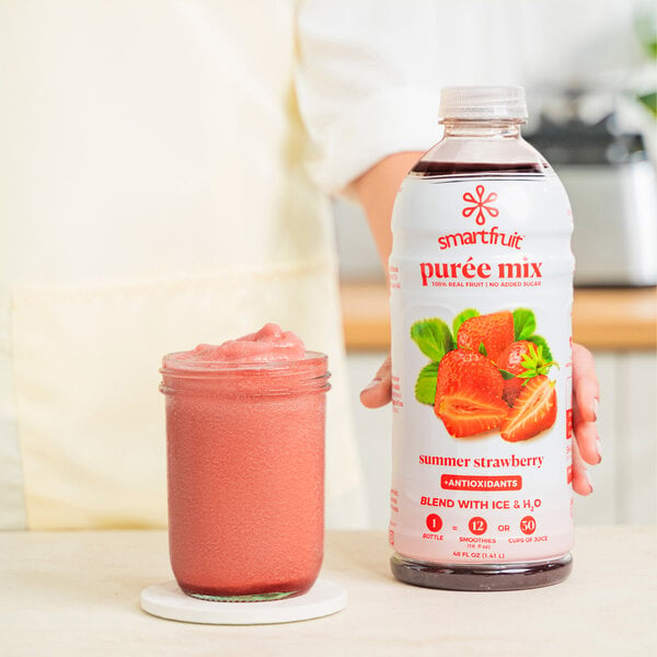 Smartfruit Summer Strawberry 100% Fruit Puree Beverage Mix 48 fl. oz. - 6/Case