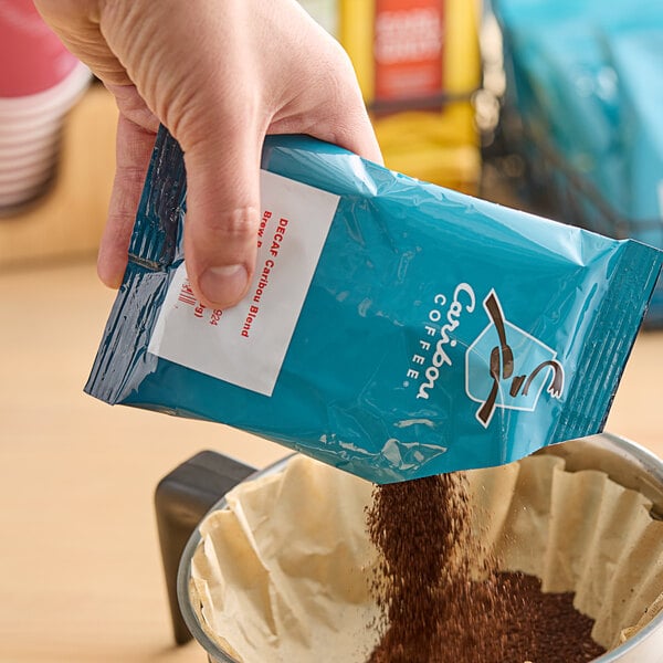 Caribou Coffee 2.5 oz. Caribou Blend Decaf Coffee Packet - 18/Case