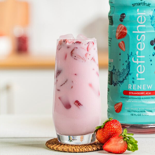 Smartfruit Renew Strawberry Acai Refresher Beverage 1:1 Concentrate 48 fl. oz. - 6/Case