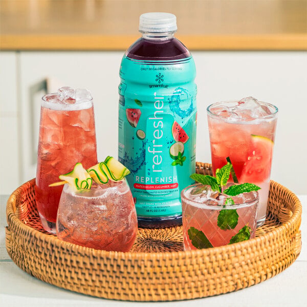 Smartfruit Replenish Watermelon / Cucumber / Mint Refresher Beverage 1:1 Concentrate 48 fl. oz. - 6/Case