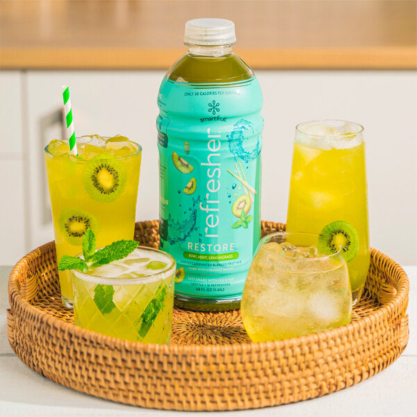 Smartfruit Restore Kiwi / Mint / Lemongrass Refresher Beverage 1:1 Concentrate 48 fl. oz. - 6/Case