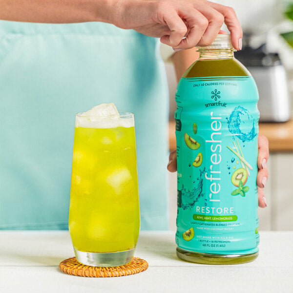 Smartfruit Restore Kiwi / Mint / Lemongrass Refresher Beverage 1:1 Concentrate 48 fl. oz. - 6/Case