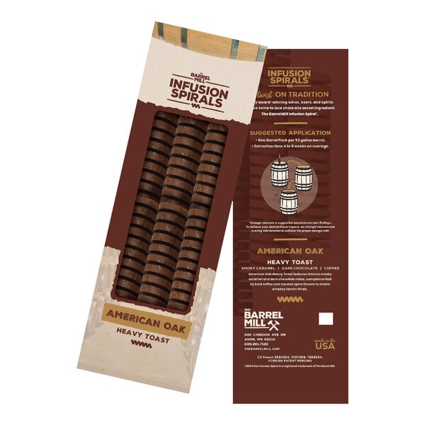 The Barrel Mill 9" American Oak Heavy Toast Infusion Spiral - 6/Pack