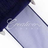 2 1/2" Wired Organza Ribbon - 10 Yards (Navy Blue)