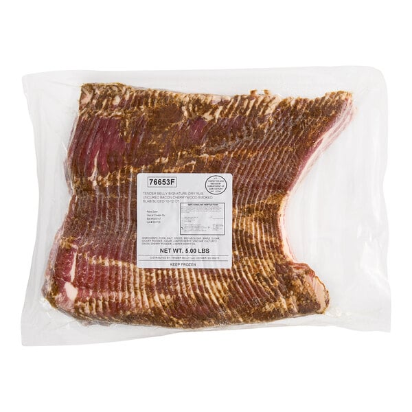 Tender Belly 10-12 Count Signature Dry Rub Uncured Sliced Bacon 10 lb.