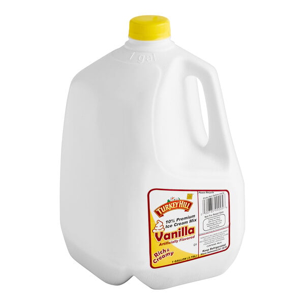 Turkey Hill Frozen 10% Premium Vanilla Soft Serve Ice Cream Mix 1 Gallon - 4/Case
