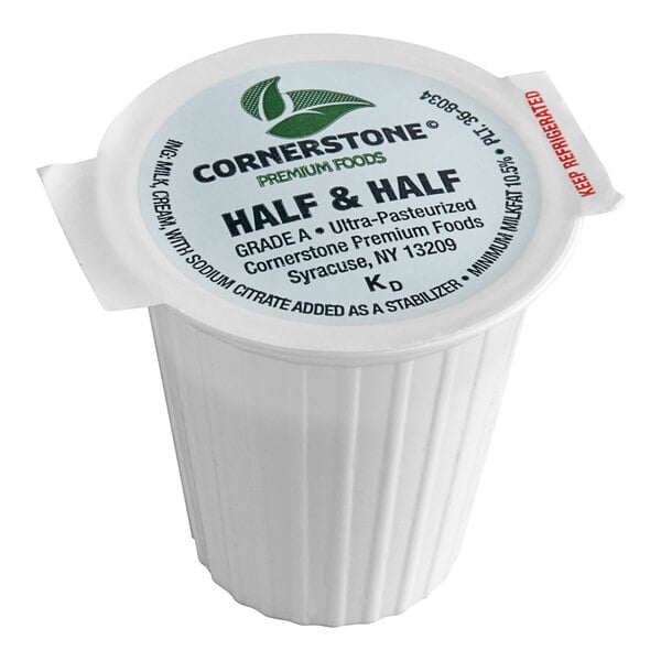 0.4 fl. oz. Grade A Ultra-Pasteurized Half and Half Creamer - 400/Case