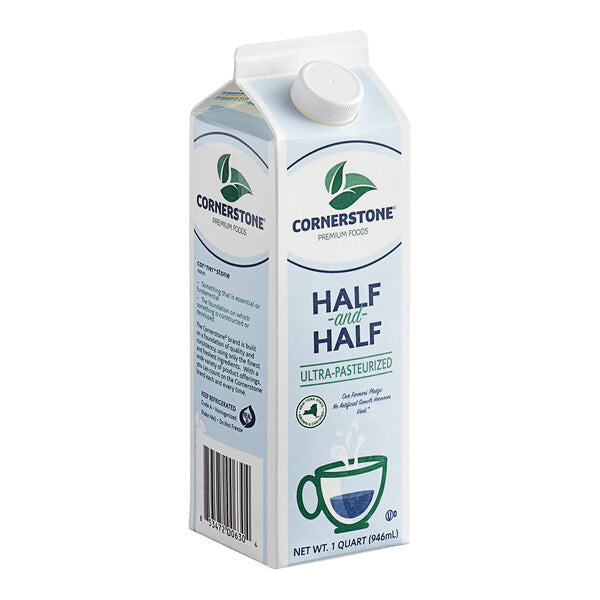 1 Qt. Grade A Ultra-Pasteurized Half and Half Creamer - 12/Case