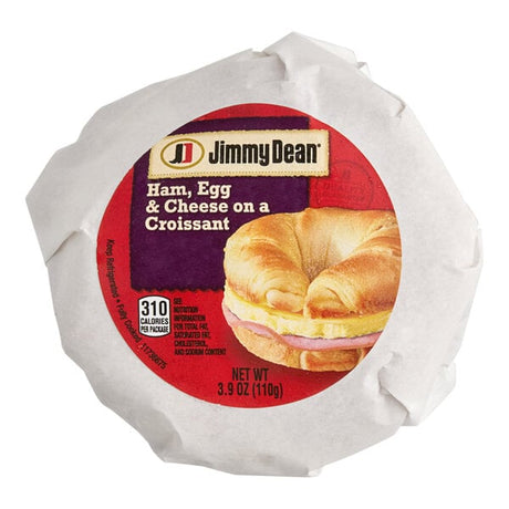 Jimmy Dean Ham, Egg, and Cheese Breakfast Croissant 3.9 oz. - 12/Case
