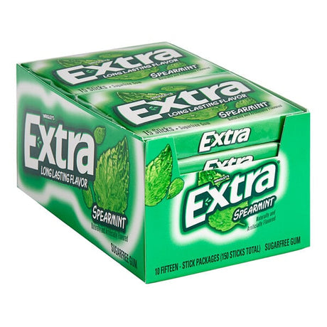 EXTRA® 15-Stick Spearmint Gum - 10/Pack