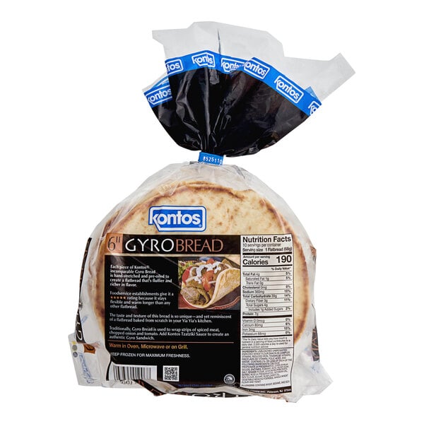 Kontos Pre-Oiled Gyro Bread 6" - 120/Case