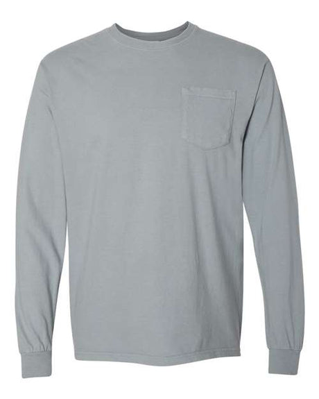 Comfort Colors® Garment-Dyed Heavyweight Crewneck Long Sleeve Pocket T-Shirt