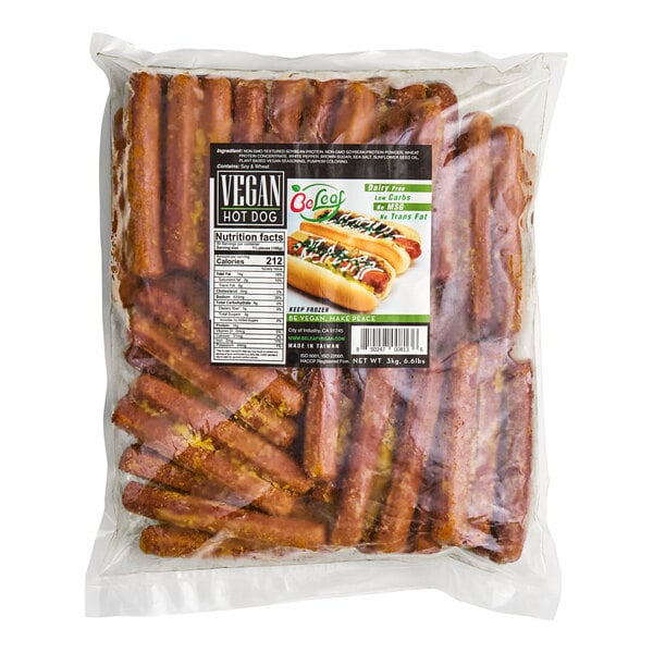 Beleaf Plant-Based Vegan Hot Dog 2.1 oz. - 100/Case