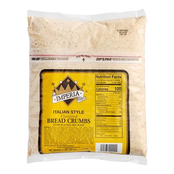 Imperia Italian-Style Seasoned Bread Crumbs 5 lb. - 6/Case