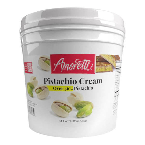 Amoretti Pistachio Creme Praline White Chocolate Spread 10 lb.
