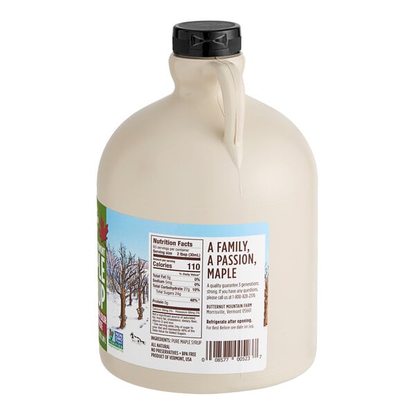 Butternut Mountain Farm Grade A Very Dark Pure Vermont Maple Syrup 0.5 Gallon - 6/Case