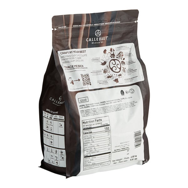 Callebaut Recipe 811 Dark Chocolate Callets™ 5.5 lb. - 8/Case