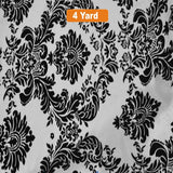 Damask Flocking Taffeta Fabric - 60" Wide for Curtains, Apparel, and Décor