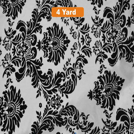 Damask Flocking Taffeta Fabric - 60" Wide for Curtains, Apparel, and Décor