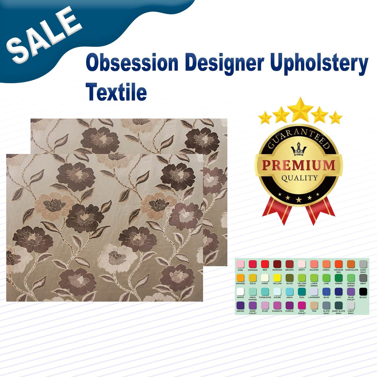 1 Yard Obsession Designer Upholstery Textile
