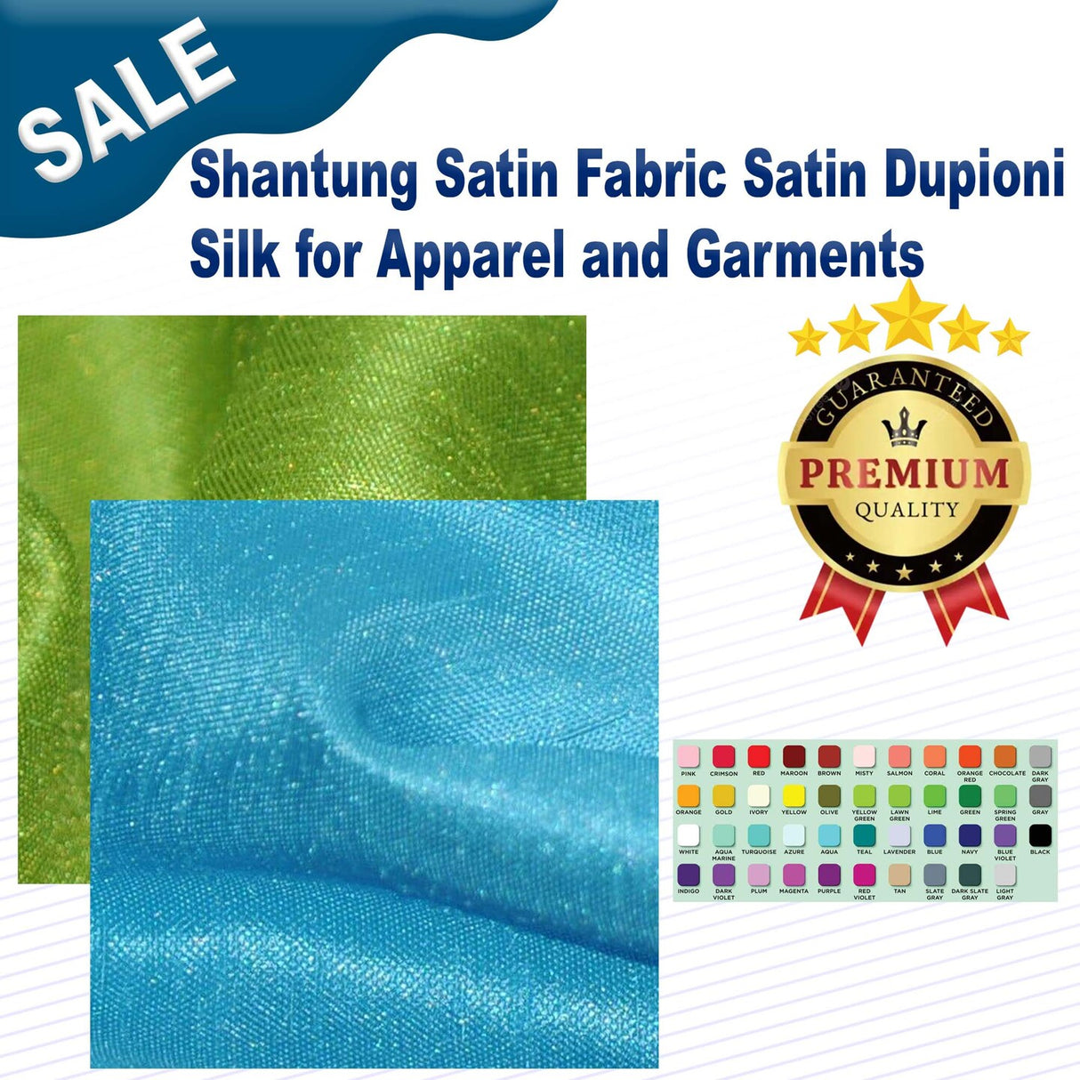 Shantung Satin Fabric Satin Dupioni Silk for Apparel and Garments