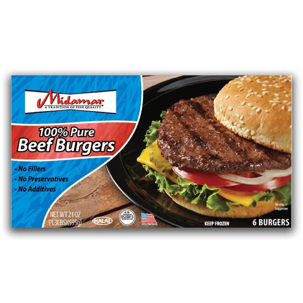 Midamar 100% Pure Beef Burgers