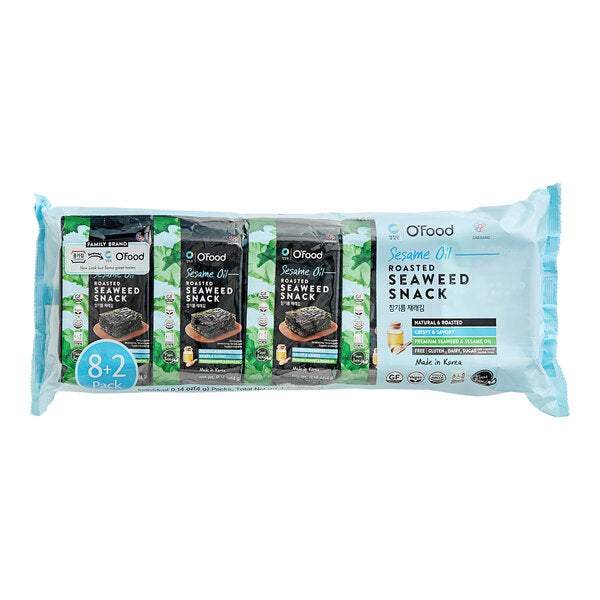 O'Food Sesame Oil Roasted Seaweed Snack 4 Grams - 80/Case