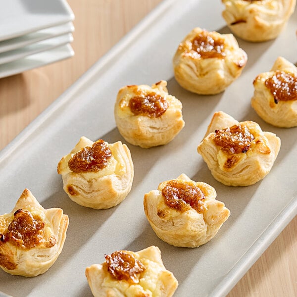 Simply Cuisine Caramelized Onion and Feta Cheese Tart 0.75 oz. - 100/Case