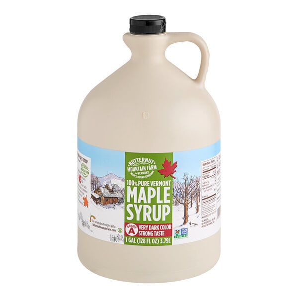Butternut Mountain Farm Grade A Very Dark Pure Vermont Maple Syrup 1 Gallon