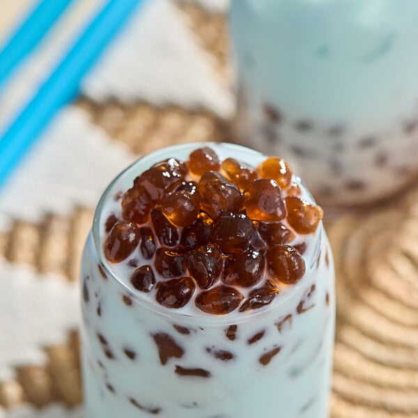 Bossen Brown / Black Sugar Crystal Boba in Syrup 4.4 lb. - 6/Case