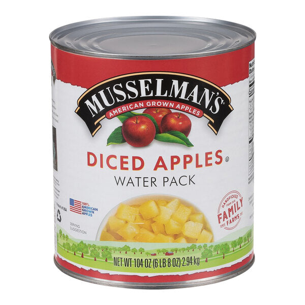 Musselman's Diced Apples in Water #10 Can - 3/Case
