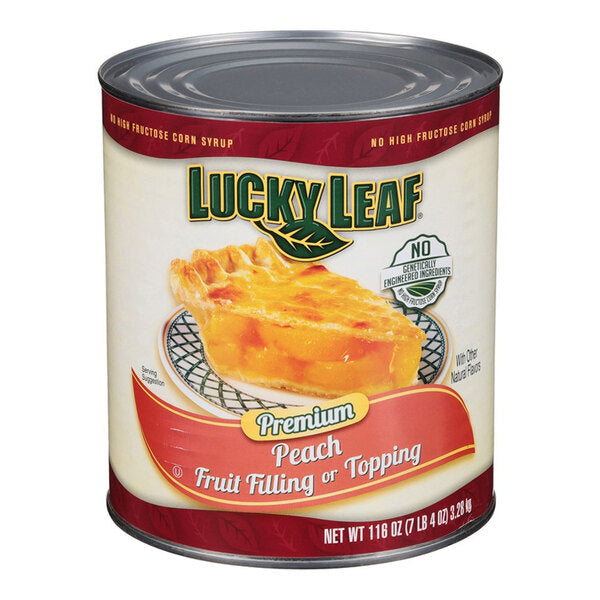 Lucky Leaf #10 Can Premium Non-GMO Peach Pie Filling - 3/Case