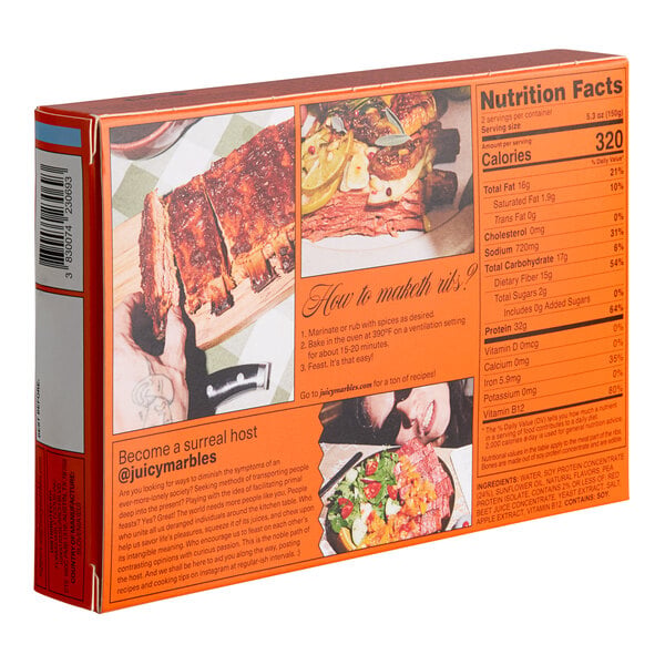 Juicy Marbles Plant-Based Vegan Bone-In Baby Ribs 12.3 oz. - 4/Case