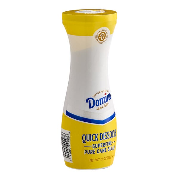 Domino Quick-Dissolve Superfine Sugar Flip-Top Canister 12 oz. - 6/Case