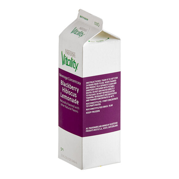 Nestle Vitality Blackberry Hibiscus Lemonade 5:1 Concentrate 32 fl. oz. - 12/Case
